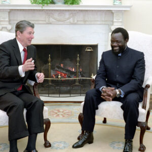 1/30/1986 President Reagan meeting with Dr. Jonas Savimbi regarding Angola in the Oval Office